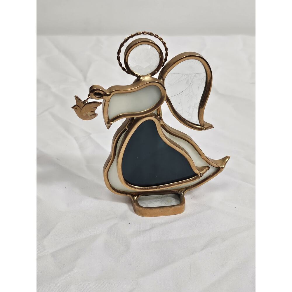 Sun Catcher Stained Glass Metal Angel - Heavy Window Decoration - 4.5"